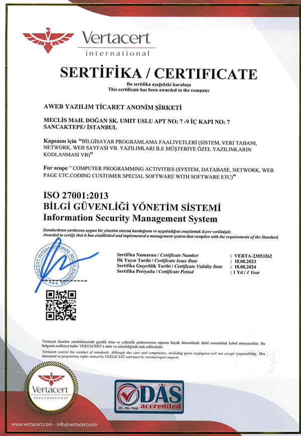 ISO 27001 Bilgi Güvenliği Yönetimi