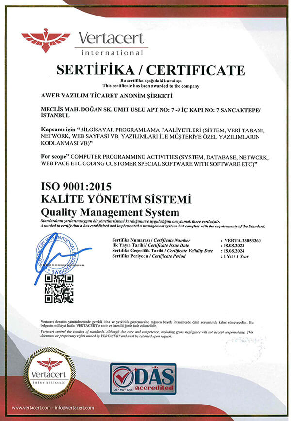 ISO 9001 Kalite Yönetim Sistemi